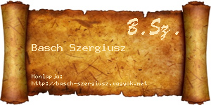 Basch Szergiusz névjegykártya